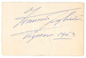Autografo originale 1963 LIRICA VIGEVANO  Tenore Ferruccio TAGLIAVINI  Biglietto con AUTOGRAFO 1