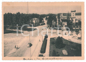 Cartolina originale da collezione 1940 ca TORTONA Auto e biciclette in Via Circonvallazione  Cartolina FG NV 1