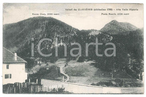 Cartolina originale da collezione 1932 CLAVIERES Alta Valle Riparia ROCCA CLARY Punta Rascià  Cartolina FP VG 1
