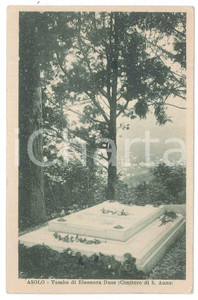 Cartolina originale da collezione 1925 ca ASOLO Cimitero di Sant Anna  Tomba di Eleonora DUSE Cartolina FP NV 1
