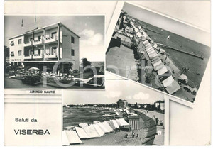 Cartolina originale da collezione 1950 ca RIMINI Frazione VISERBA Vedutine dell Albergo NAUTIC Cartolina FG VG 1