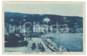 Cartolina originale da collezione 1921 SANTA MARGHERITA LIGURE Hotel Gugliemina HOTEL LIDO Cartolina FP VG 1