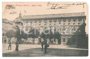 Cartolina originale da collezione 1888 MILANO Palazzo Marino  Cartolina ANIMATA FP VG 1