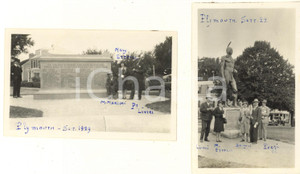 Fotografia d epoca originale 1929 PLYMOUTH USA Congressisti italiani di fisiologia in visita 2 foto 11x7 1