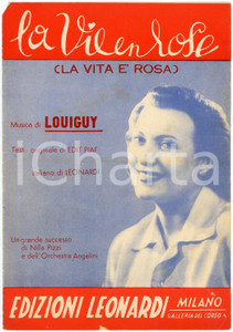 Oggetto da collezione cartaceo 1951 Nilla PIZZI La vie en rose  La vita è rosa EDIZIONI LEONARDI Spartito 1