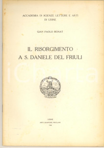 Libro, pubblicazione d epoca 1966 Gian Paolo BEINAT Il Risorgimento a San Daniele del Friuli 27 pp. 1