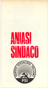 Materiale pubblicitario d’epoca Elezioni 1970 MILANO Aldo ANIASI Sindaco  Pieghevole PROPAGANDA 1