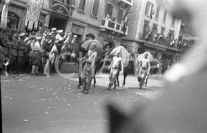 Negativo, diapositiva originale 1940 BRESCIA c.so Zanardelli sfilata volontari GIL con muli NEGATIVO ORIGINALE 1
