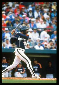 Fotografia d epoca originale 1988 BASEBALL Kevin BASS HOUSTON ASTROS  Gara MLB 35mm VINTAGE SLIDE 1