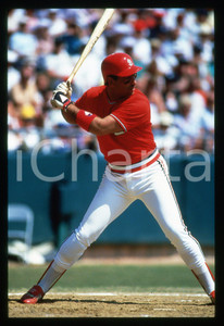 Fotografia d epoca originale 1987 BASEBALL Jack CLARK ST.LOUIS CARDINALS durante gara MLB 35mm VINTAGE SLIDE 1