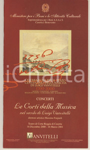 Materiale pubblicitario d’epoca 2001 REGGIA DI CASERTA Concerti Le Corti della Musica  Programma 1