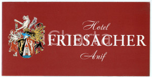Materiale pubblicitario d’epoca 1975 ca ANIF  AUSTRIA Hotel Friesacher  Pieghevole ILLUSTRATO 20x10 cm 1 1