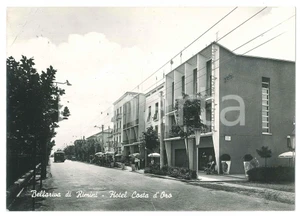 Cartolina originale da collezione 1955 ca BELLARIVA DI RIMINI Hotel Costa d oro  Panorama con bus  Cartolina FG 1