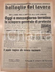 Giornale, rivista storica 1948 BATTAGLIE DEL LAVORO Fine dello sciopero generale Bollettino n°31 1