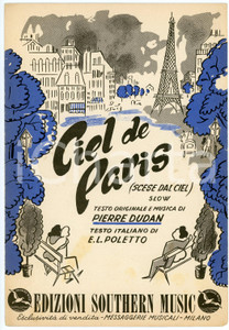Oggetto da collezione cartaceo 1952 E. L. POLETTO Pierre DUDAN Scese dal ciel CIEL DE PARIS Ed. Southern Music 1