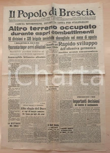 Giornale, rivista storica 1942 WW2 IL POPOLO DI BRESCIA Caduta Novorossijsk  Vittorie sul fronte egiziano 1