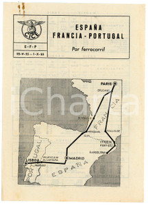 Oggetto da collezione cartaceo 1955 CICE Chemins de fer Européns ESPAÑA  FRANCIA  PORTUGAL por ferrocarril 1