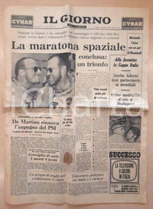 Giornale, rivista storica 1965 IL GIORNO Missione spaziale GEMINI 5: Cooper e Conrad al rientro Giornale 1