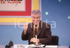 Fotografia d epoca originale 1989 STRISCIA LA NOTIZIA Raffaele PISU conduttore 35 mm VINTAGE SLIDE 10 1