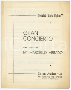 Oggetto da collezione cartaceo 1960 ca ASUNCION  PARAGUAY Concerto Marcello ABBADO Programma 1