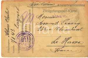 Cartolina originale da collezione 1918 WW1 SENNELAGER  POW Camp  CivilGefangenlager Postcard Arthur Chabot 1