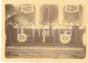 Fotografia d epoca originale 1935 AOI MOGADISCIO Parata  Rodolfo GRAZIANI Mons. Venanzio FILIPPINI Foto 9x6 1