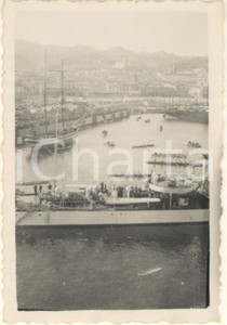 Fotografia d epoca originale 1935 Porto di MESSINA  Veduta dal Vulcania in partenza per l AOI Foto 6x9 1