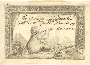 Oggetto da collezione cartaceo 1812 MILANO Contrada S. SPIRITO 5290  Invito uomo per ballo 1