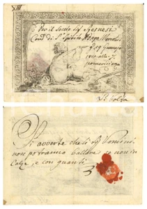 Oggetto da collezione cartaceo 1812 MILANO Contrada S. SPIRITO 5290 Invito uomo per ballo con calze RARO 8 1