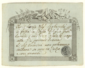 Oggetto da collezione cartaceo 1812 MILANO Contrada S. SPIRITO 5290  Invito uomo per ballo con calze RARO 6 1