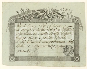 Oggetto da collezione cartaceo 1812 MILANO Contrada S. SPIRITO 5290  Invito uomo per ballo con calze RARO 7 1