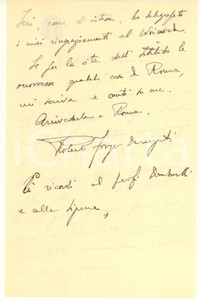 Autografo originale 1935 VIENNA Roberto FORGES DAVANZATI ringrazia per evento a Cracovia AUTOGRAFO 1