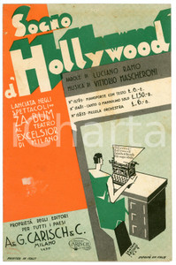 Oggetto da collezione cartaceo 1930 Luciano RAMO Vittorio MASCHERONI Sogno d Hollywood Spartito GARISCH 1
