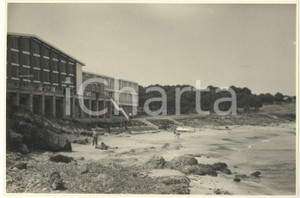 Fotografia d epoca originale 1965 ca ALGHERO SS Hotel dei Pini  Veduta dalla spiaggia  Foto ANIMATA 17x11 1