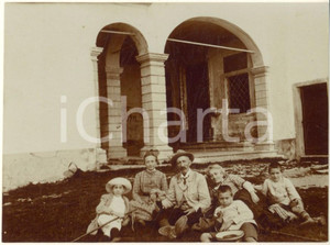 Fotografia d epoca originale 1915 ca MONTE BISBINO CO Escursionisti al Santuario Beata Vergine Foto 11x8 1