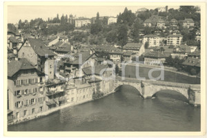 Fotografia d epoca originale 1950 ca BERNA / SVIZZERA Ponte sul fiume Aar  Veduta Foto VINTAGE 18x12 cm 1