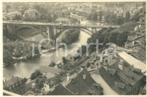 Fotografia d epoca originale 1950 ca BERNA / SVIZZERA Ponte sul fiume Aar  Traffico Foto VINTAGE 18x12 cm 1