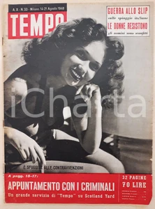 Giornale, rivista storica 1948 TEMPO Anno X n.33 Guerra allo slip sulle spiagge italiane  Rivista 1