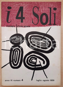 Giornale, rivista storica 1959 I 4 SOLI Rassegna d arte attuale Anno VI n.4  XI Premio Lissone di ARGAN 1