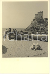 Fotografia d epoca originale 1960 ca MONTEROSSO AL MARE  Spiaggia e Torre Aurora Foto animata 10x15 1