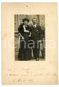 Fotografia d epoca originale 1912 MILANO Fratello e sorella in abiti eleganti  Foto MAZZA 11x17 cm 1