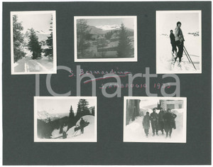 Fotografia d epoca originale 1933 MESOCCO San Bernardino  Gita sugli sci per Sant Ambrogio  Lotto di 5 foto 1
