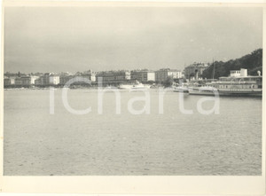 Fotografia d epoca originale 1960 ca LAGO DI GINEVRA  Battello VEVEY  Foto vintage animata 17x12 cm 1