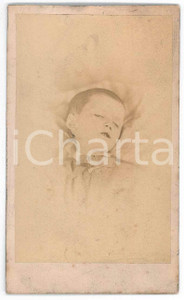 Fotografia d epoca originale 1890 ca MILANO  POST MORTEM Ritratto di un bambino  Foto Fratelli CLERICI 1