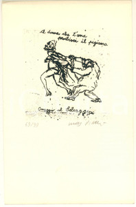 Opera d’arte autentica Walter PIACESI A donna che t ama proibisci il pigiama  Acquaforte FIRMATA 69/99 1