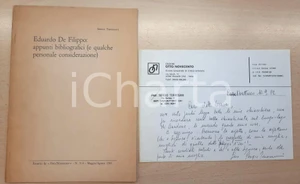 Libro, pubblicazione d epoca 1981 Sergio TORRESANI Eduardo De Filippo: appunti bibliografici Invio AUTOGRAFO 1