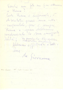 Autografo originale 1988 Giovanna CRISCIONE STUPARICH Roma è infernale, ma da perdonare Autografo 1