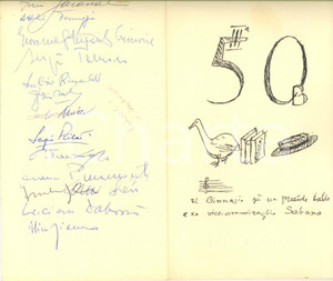 Autografo originale 1988 TRIESTE Liceo DANTE  Raduno ex allievi  Menù Jolly Hotel AUTOGRAFI 1