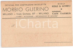 Cartolina originale da collezione 1930 ca MILANO Viale Certosa 87 Bicilette Guerino MORBIO Cartolina commerciale 1