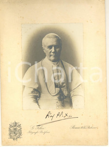 Fotografia d epoca originale 1890 ca ROMA Papa Pio X  Ritratto  Foto FELICI con didascalia 1